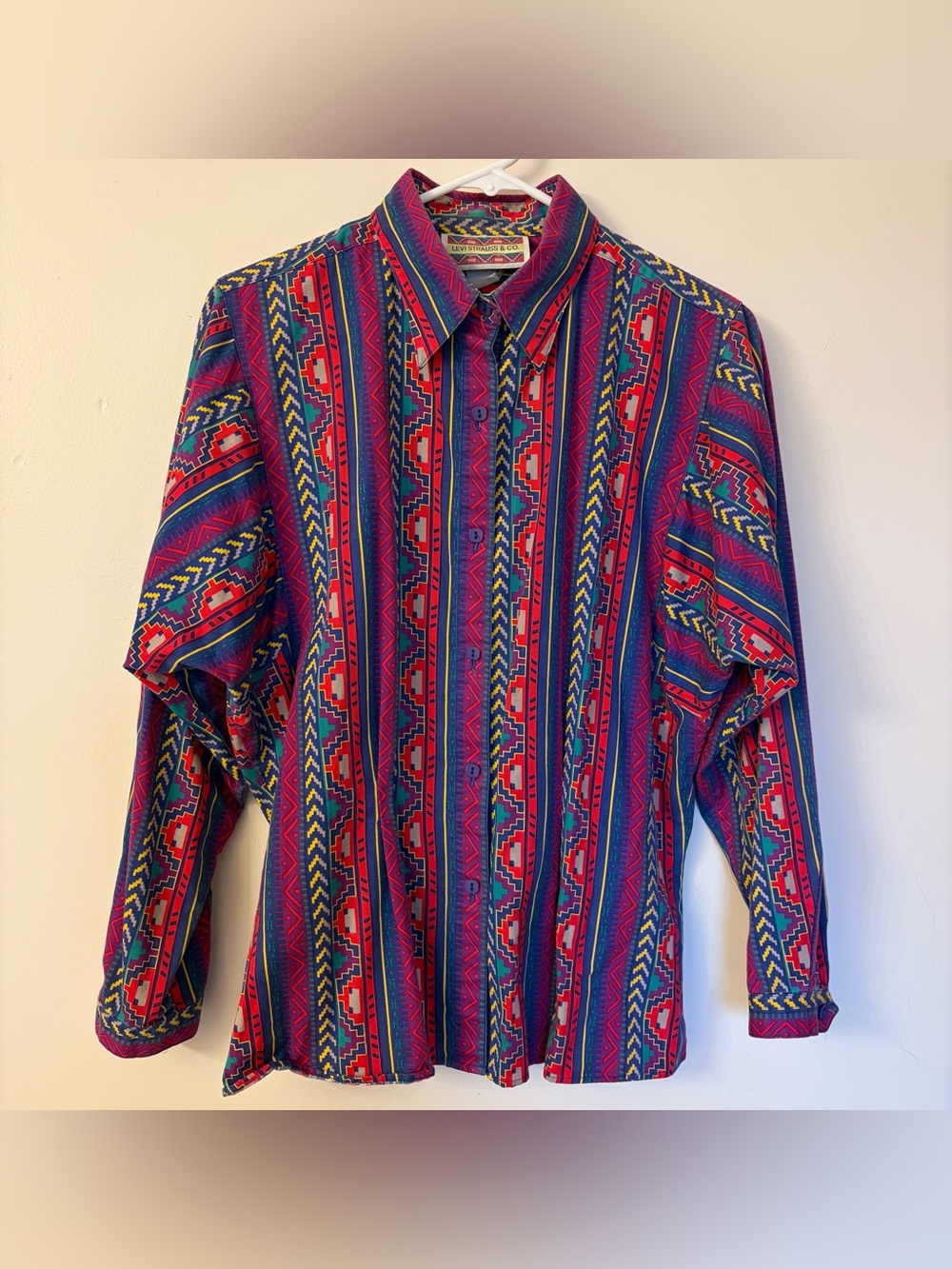 Vtg Levi Strauss Fitted Women’s Western Wear Stripes Aztec Boho Cowgirl Rodeo